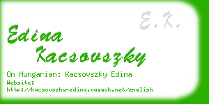 edina kacsovszky business card